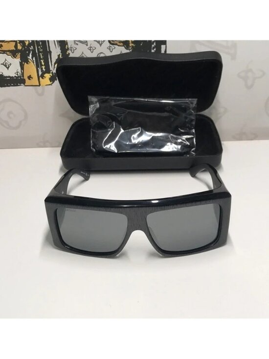 New Authentic Balenciaga BB0002S 003 Grey/Silver Mirror Shield Sunglasses main image 13